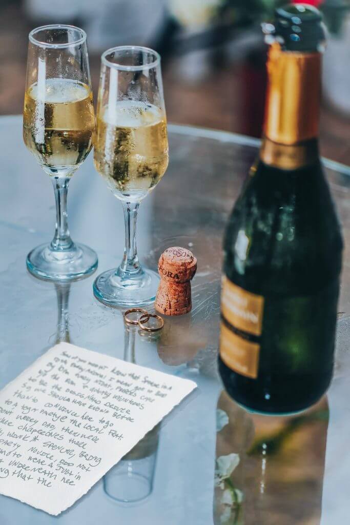 copas de champán para el brindis