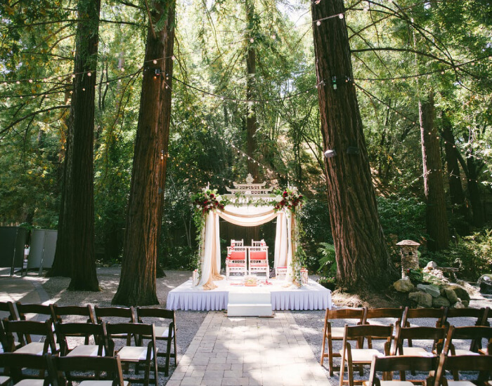 Lugar de la boda en el bosque